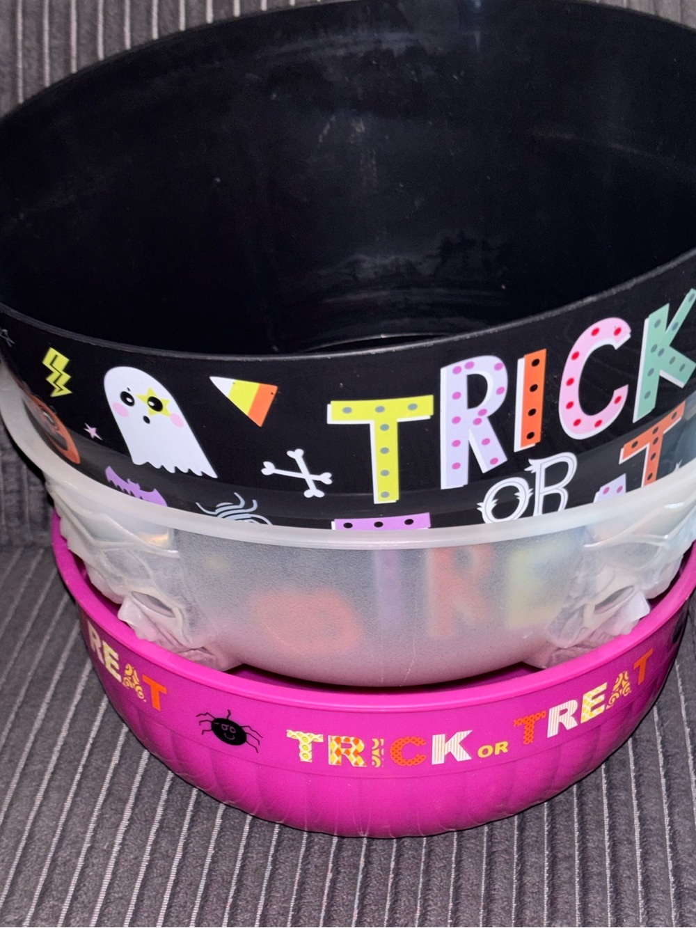 Pink Kids Halloween Trick-or-Treat Bucket - Festive Candy Holder